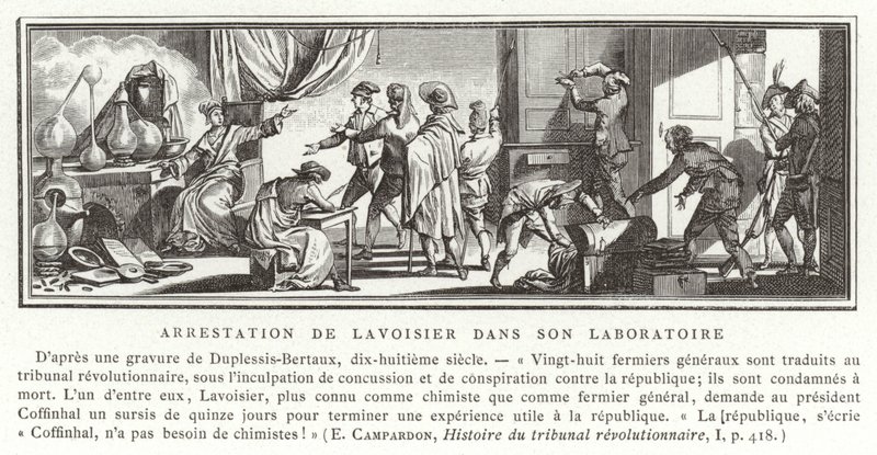 The Arrest of Antoine Lavoisier in His Laboratory, 1794 by French School