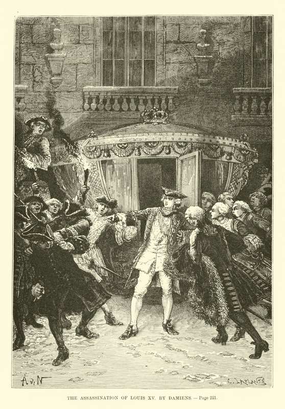 The Assassination of Louis XV by Damiens by French School