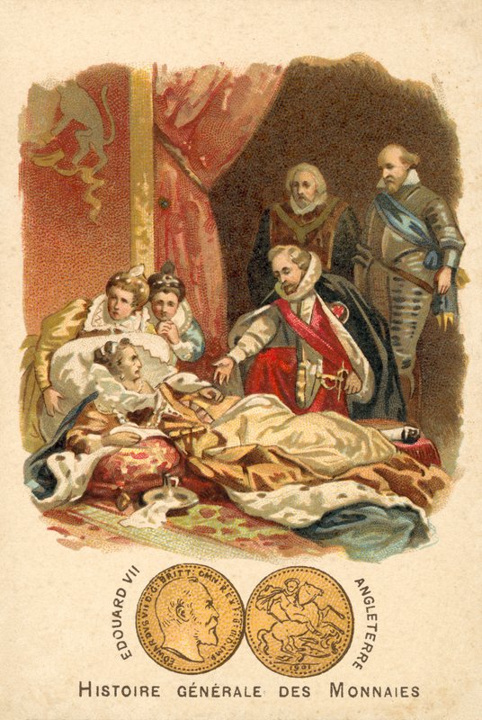 The Death of Elizabeth I of England, 1603 by French School