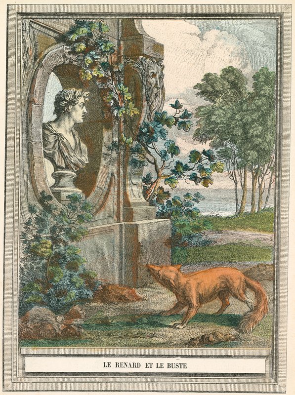 The fox and the bust by French School