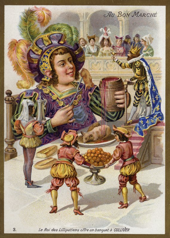 The King of the Lilliputians Throws a Banquet for Gulliver by French School