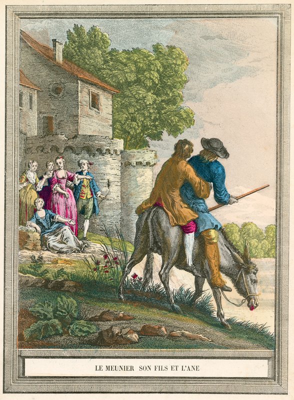 The miller and his son on an ass by French School