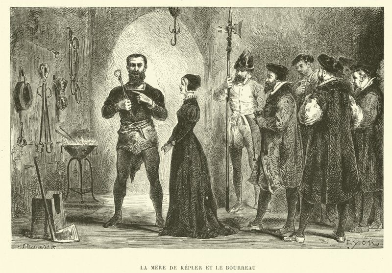 The mother of Johannes Kepler and the executioner by French School