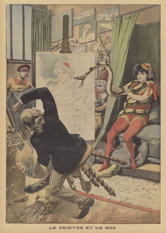 The painter and the boa constrictor by French School