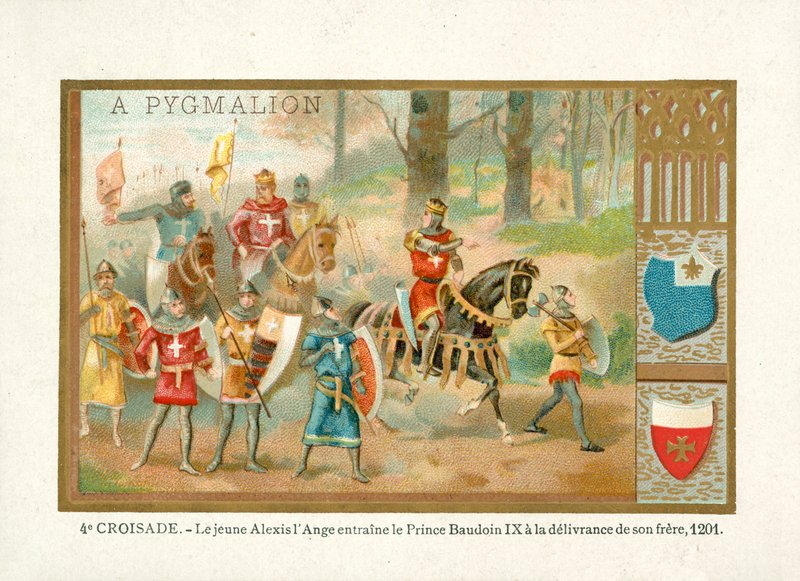 The young Alexios IV Angelos brings Baldwin IX, Count of Flanders, to liberate his brother, Fourth Crusade by French School