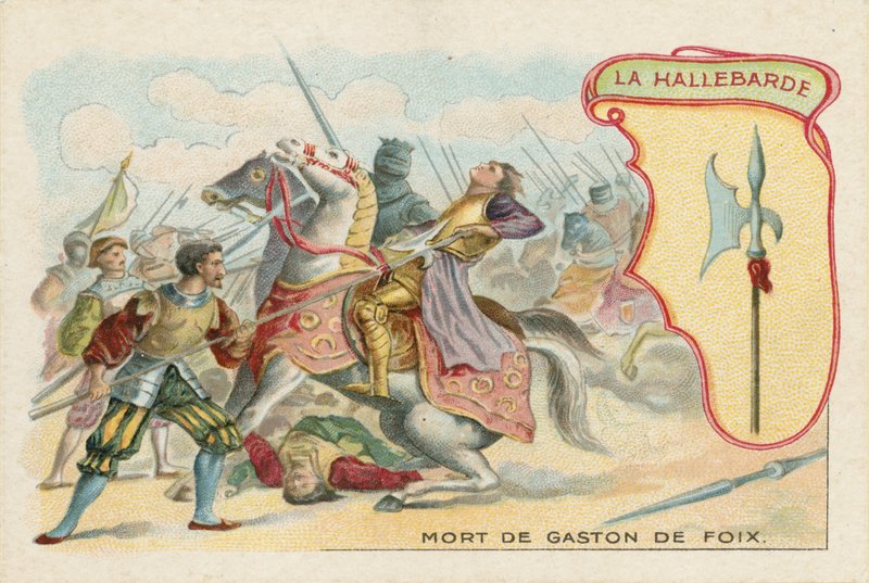 Trade card with an image of a halberd by French School