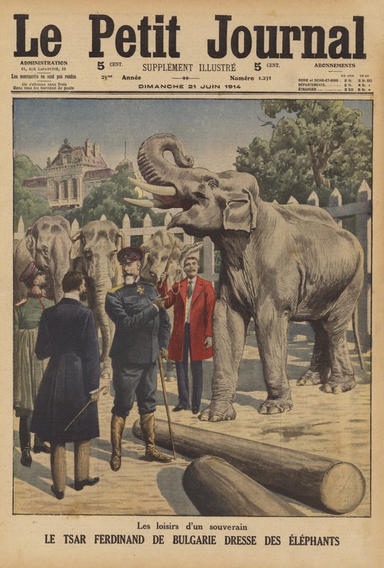 Tsar Ferdinand I of Bulgaria Training Elephants by French School