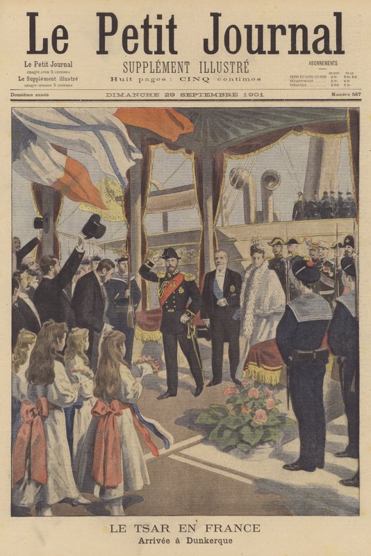 Tsar Nicholas II of Russia arriving at Dunkirk on his visit to France by French School