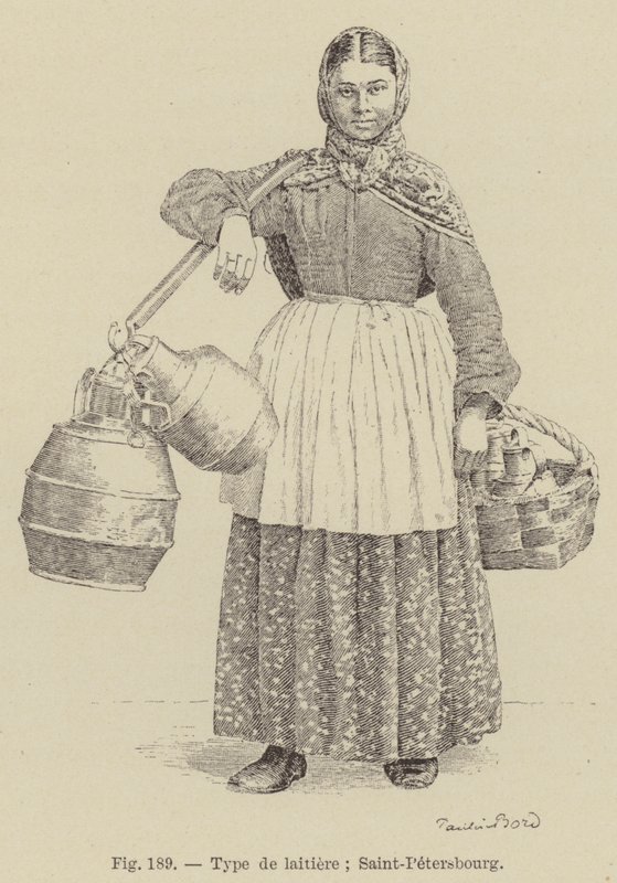 Type of Milkmaid; Saint Petersburg (engraving) by French School