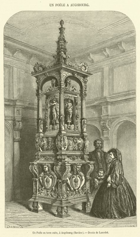 A Terracotta Stove, in Augsburg, Bavaria (engraving) by French School
