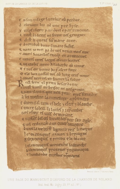 A Page from the Oxford Manuscript of the Song of Roland by French School