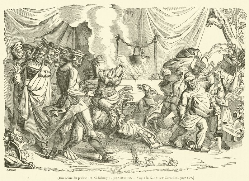 A Scene from the Nibelungen Poem by French School