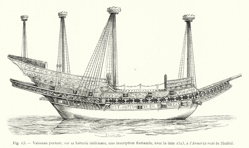 Ship Bearing a Flemish Inscription with the Date 1523, at the Royal Armory of Madrid by French School
