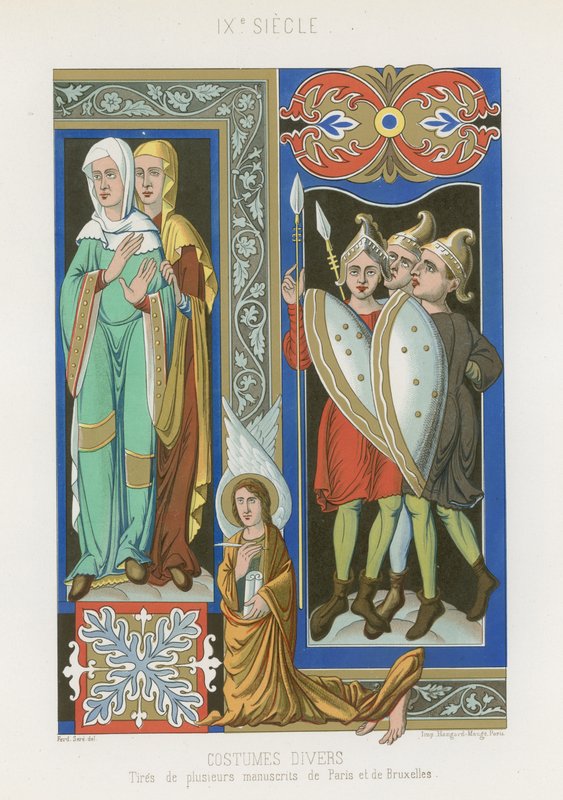 Various costumes by French School
