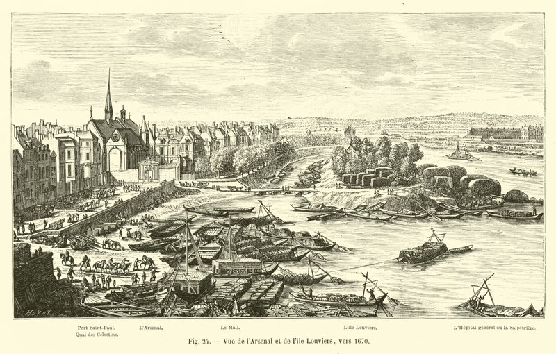 View of the Arsenal and the Ile Louviers, around 1670 by French School