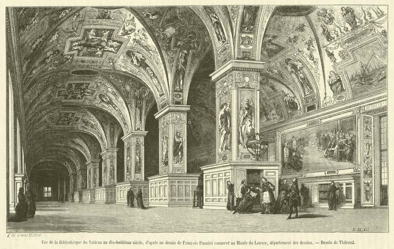 View of the Vatican Library in the Eighteenth Century (engraving) by French School