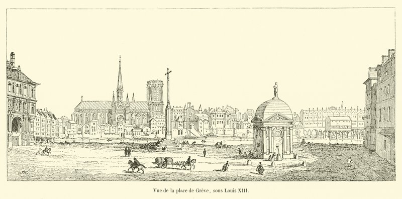 View of Place de Greve, under Louis XIII by French School