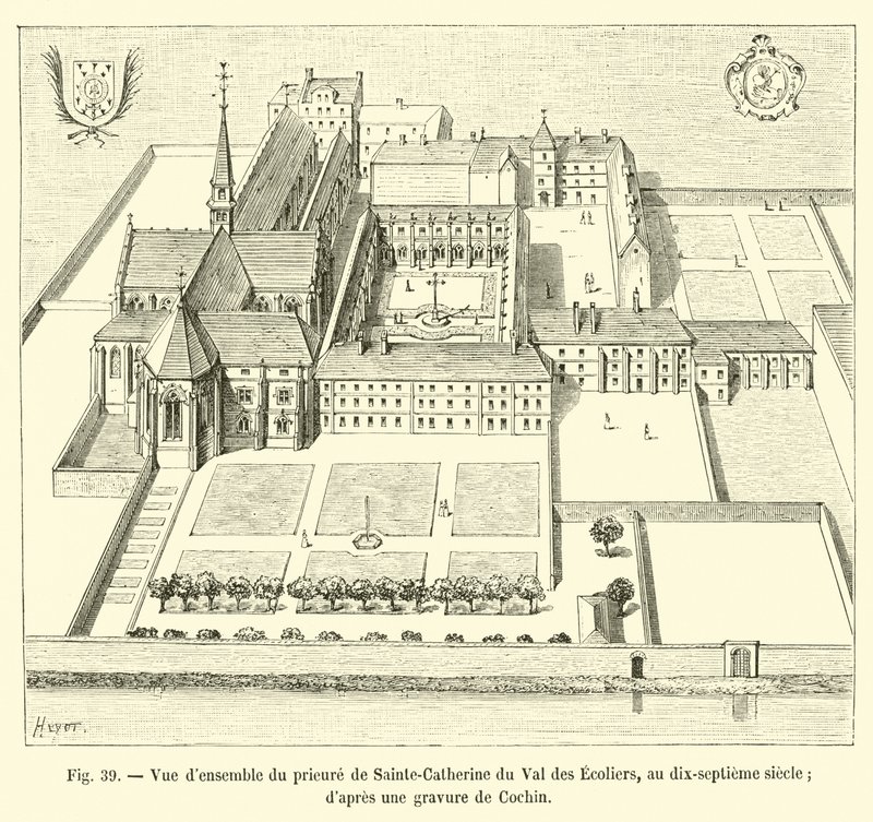 General View of the Priory of Sainte-Catherine du Val des Ecoliers, in the Seventeenth Century; after an Engraving by Cochin by French School