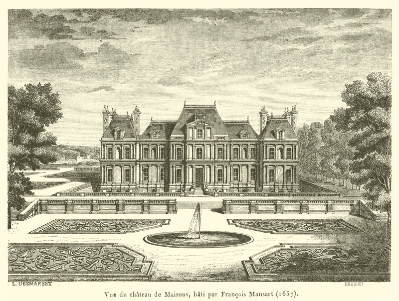 View of the Chateau of Maisons, Built by Francois Mansart by French School