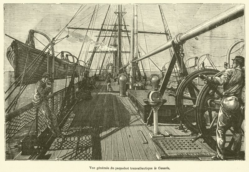 General View of the Transatlantic Steamer Canada (engraving) by French School
