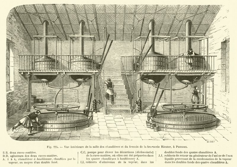 Interior View of the Boiler Room and Brewing Room of the Riester Brewery, Puteaux by French School