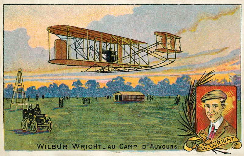 Wilbur Wright making a flight at the Camp d