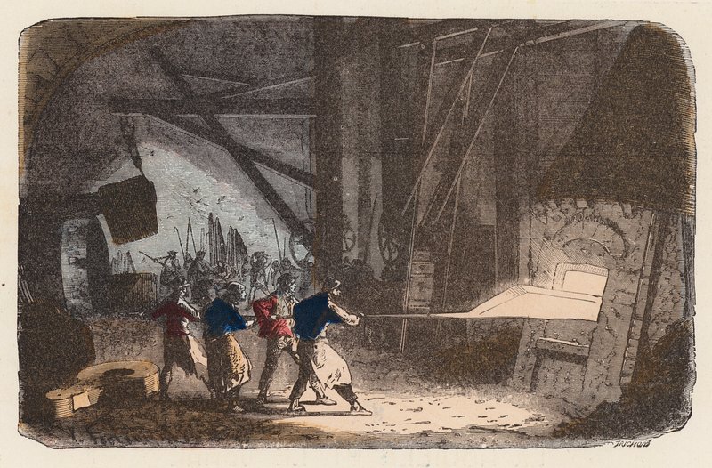 Working with Iron in a Furnace by French School
