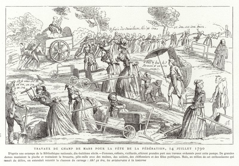 Works on the Champ de Mars in Preparation for the Fete de la Federation, Paris, French Revolution, 14 July 1790 by French School
