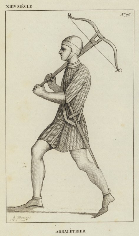 13th Century, Crossbowman (engraving) by French School