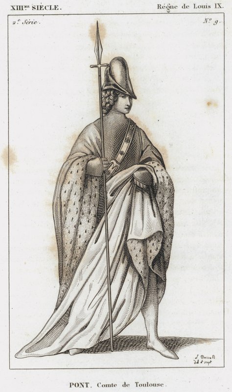 13th Century, Reign of Louis IX, Pont, Count of Toulouse (engraving) by French School