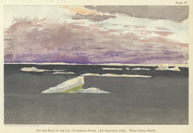 Off the edge of the ice, gathering storm by Fridtjof Nansen