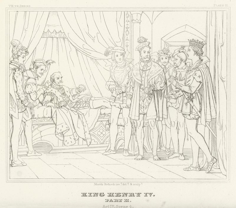 King Henry IV, Part II, Act IV, Scene 4 by Friedrich August Moritz Retzsch