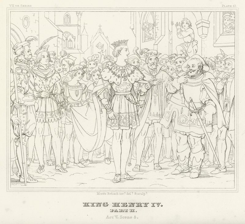 King Henry IV, Part II, Act V, Scene 5 by Friedrich August Moritz Retzsch