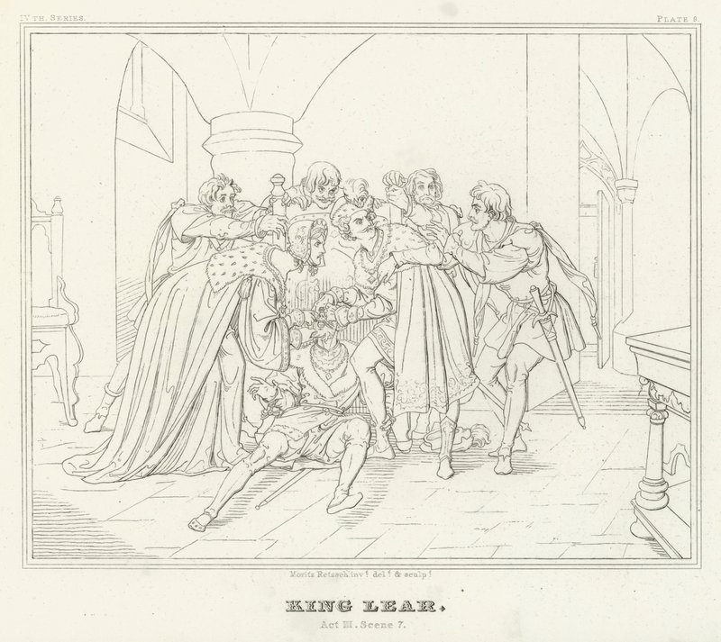 King Lear, Act III, Scene 7 by Friedrich August Moritz Retzsch