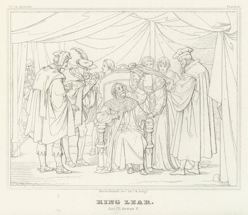 King Lear, Act IV, Scene 7 (engraving) by Friedrich August Moritz Retzsch