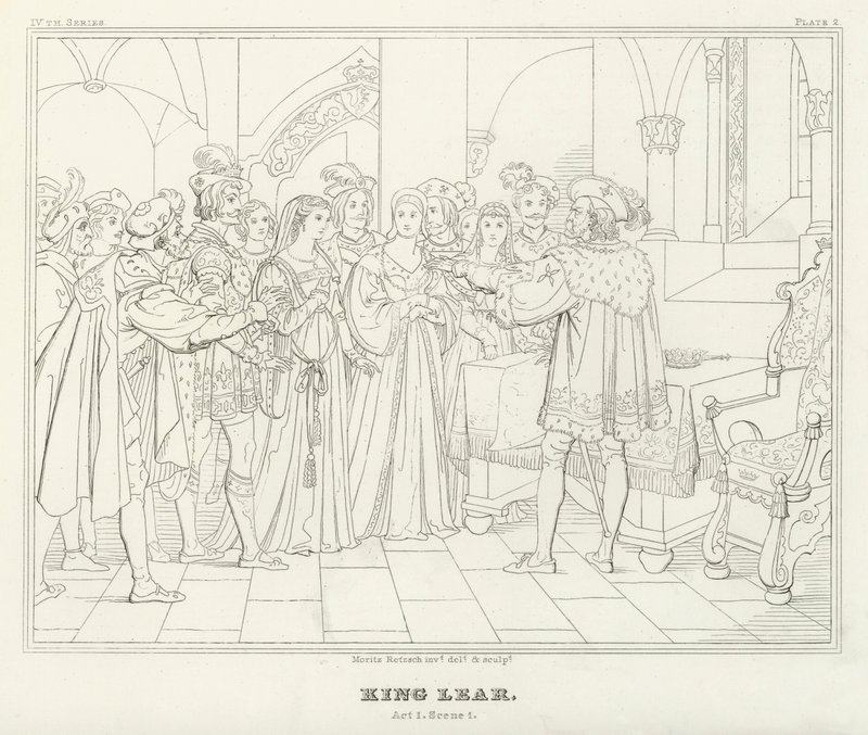 King Lear, Act I, Scene 1 by Friedrich August Moritz Retzsch