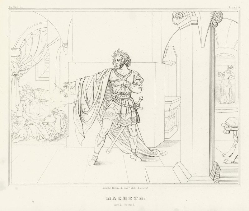 Macbeth, Act II, Scene 1 (engraving) by Friedrich August Moritz Retzsch