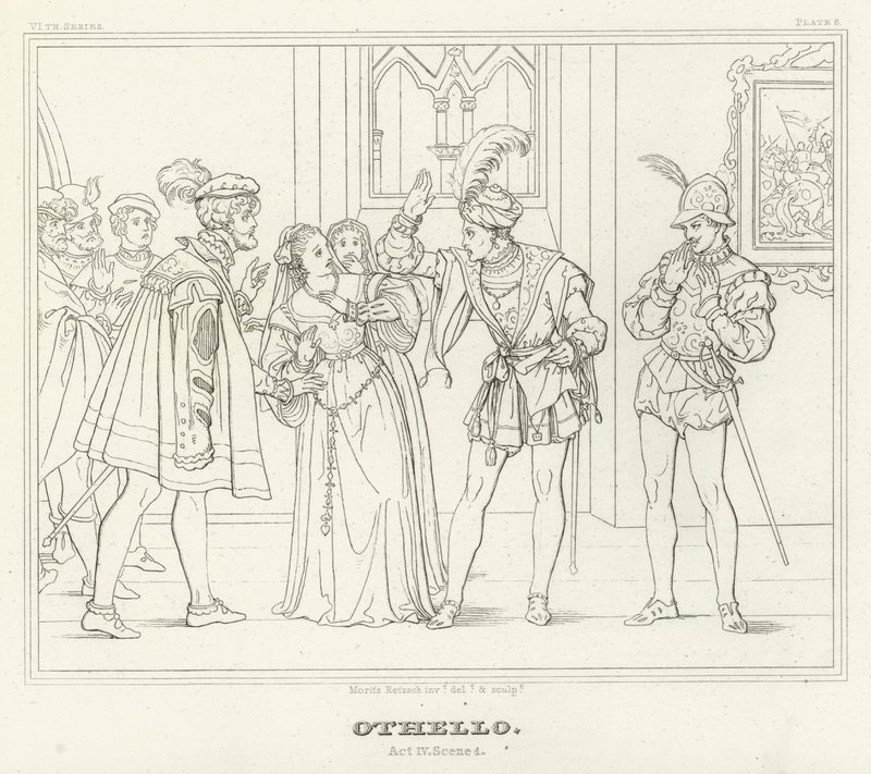 Othello, Act IV, Scene 1 (engraving) by Friedrich August Moritz Retzsch