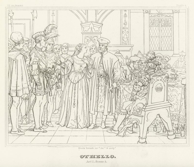 Othello, Act I, Scene 3 by Friedrich August Moritz Retzsch
