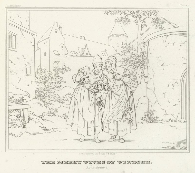The Merry Wives of Windsor, Act II, Scene 1 by Friedrich August Moritz Retzsch