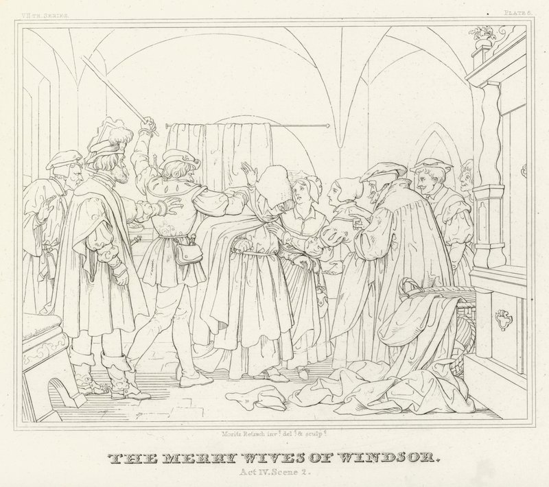 The Merry Wives of Windsor, Act IV, Scene 2 by Friedrich August Moritz Retzsch