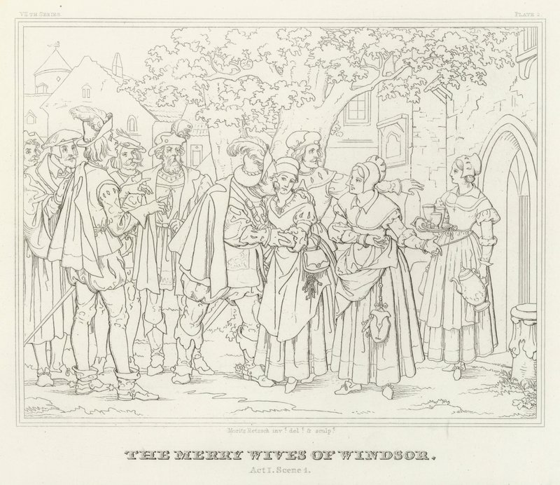 The Merry Wives of Windsor, Act I, Scene 1 by Friedrich August Moritz Retzsch