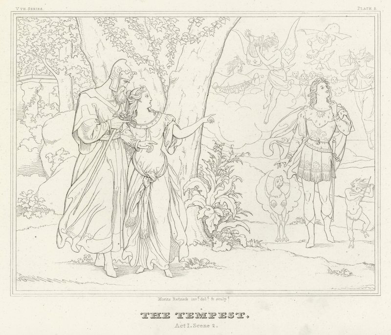 The Tempest, Act I, Scene 2 by Friedrich August Moritz Retzsch