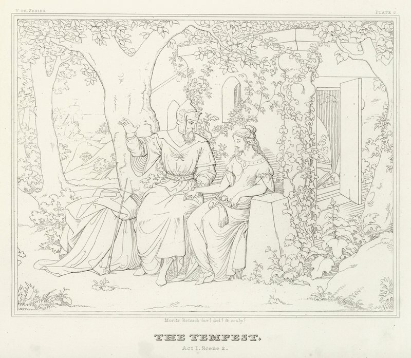 The Tempest, Act I, Scene 2 (engraving) by Friedrich August Moritz Retzsch