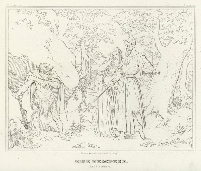 The Tempest, Act I, Scene 2 (engraving) by Friedrich August Moritz Retzsch