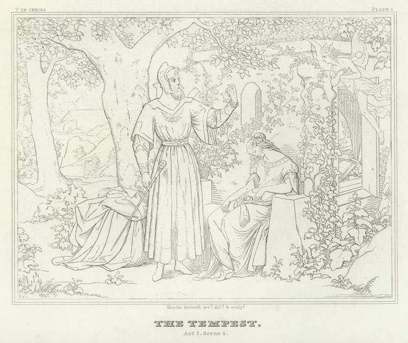 The Tempest, Act I, Scene 2 (engraving) by Friedrich August Moritz Retzsch