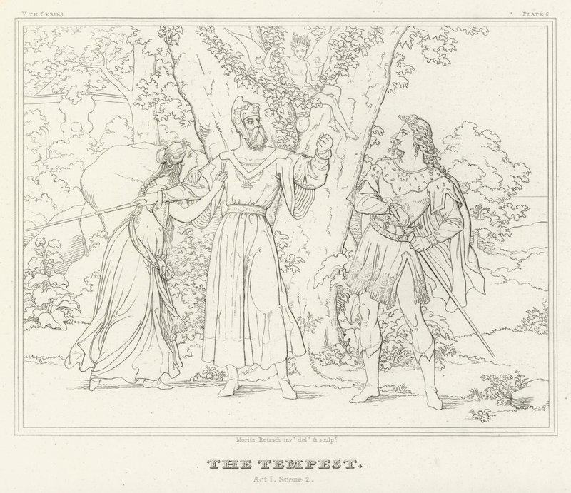 The Tempest, Act I, Scene 2 (engraving) by Friedrich August Moritz Retzsch
