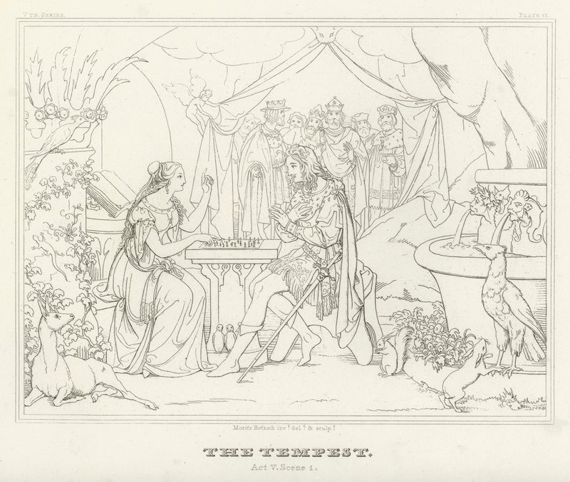 The Tempest, Act V, Scene 1 (engraving) by Friedrich August Moritz Retzsch