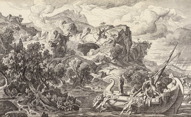 Odysseus Departing the Island of the Cyclopes by Friedrich the Elder Preller