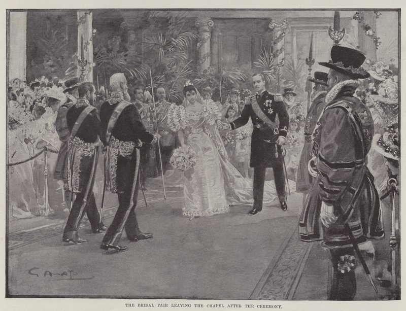 The Bridal Pair Leaving the Chapel After the Ceremony by G.S. Amato